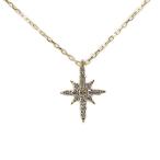 スタージュエリー クロッシングスター ダイヤモンドネックレス ペンダント 天然/K18YG/750-1.1g/0.06ct/2ZN1610/STAR JEWELRY/RF4/h201116/368579