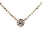 メザンジュby銀座リム フリルアン 1粒ダイヤモンドネックレス・ペンダント/K18PG/750-1.3g/0.10ct/Mesange by Ginza Rim/h210430/RF2/390042