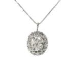 【最終値下】【新品】15P取り巻き オーバルダイヤモンドネックレス・ペンダント 天然/Pt900-Pt850-2.60g/0.508ct/FD:0.22ct/ソーティング /i210428/391195