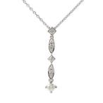 ヴァンドーム青山 9P 0.24ct ダイヤモンド スイングネックレス・ペンダント/Pt900-Pt850-4.2g/Vendome Aoyama 翌日配送可/h211007/409856