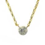 アーカーブラン シンプルライン・プチ・ダイヤモンドネックレス・ペンダント/K18YG/750-0.8g/0.058ct/ゴールド/ahkah blanc/h220310/429550
