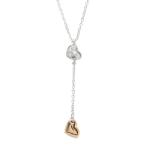 スタージュエリー ハートモチーフ 5P・ダイヤモンドネックレス・ペンダント/K18P+W/750,2カラー-2.5g/0.03ct/STAR JEWELRY/h220420/436644