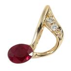 笠原真寿美(カサハラマスミ) ルビー・ダイヤモンドトーンモチーフ・ペンダントヘッド/K18PG/0.5g/0.12ct/0.01ct/Masumi Kasahara/h181201/222154