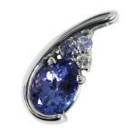 タンザナイト・ダイヤモンドペンダントトップ・ネックレス/K18WG/750-1.7g/TA0.73ct/0.02ct/ホワイトゴールド×ブルー 翌日配送可/217603