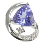 タンザナイト・ダイヤモンドネックレス・ペンダントトップ・ヘッド/K18WG/750-1.2g/TA1.00ct/0.06ct/中央宝石研究所//RF4/h191225/320473