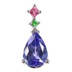 タンザナイト・ピンクサファイア・グロッシュラー・ガーネット・ペンダントトップ・ヘッド/K18WG/1.1g/TA1.00ct/0.05ct/0.02ct/RF3/h200511/341327
