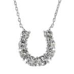 スタージュエリー ホースシュー/馬蹄 8P・ホワイトトパーズネックレス・ペンダント/K10WG/1.8g/2JN0534/STAR JEWELRY/RF4/h190124/228449