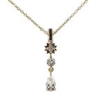 スタージュエリー ドロップ ホワイトトパーズ ダイヤモンドペンダント/K10YG/416-1.2g/STAR JEWELRY 翌日配送可/RF1/h201218/372587