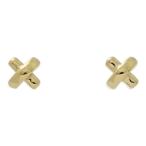 TIFFANY＆Co. ティファニー キスクロス スタッド ピアス/K18YG/750-1.3g/イエローゴールド/プレゼント/記念日/アクセサリー/h251226/599701