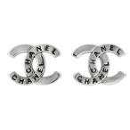 シャネル ココマーク・ロゴピアス-2.7g/シルバー×ブラック/CHANEL 翌日配送可/211026
