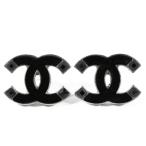 シャネル ココマーク・その他合金等スタッドピアス/合金/メッキ-4.5g/ブラック×シルバー/CHANEL 翌日配送可/220579