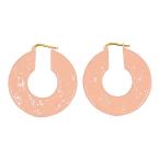 ジルサンダー ROUND EARRING 4・フープピアス/合金/メッキ-25.8g/ASJWBS0004/ピンク×ゴールド/JIL SANDER/h200527/344749
