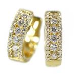 ダイヤモンド・ループモチーフ・スナップピアス/K18YG/750-3.3g/(0.235+0.235) total:0.47ct/中央宝石研究所ソーティング/216984