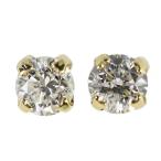 シンプルライン・スタッド・ダイヤモンドピアス/K18YG/750-0.4g/(0.05ct+0.05) total0.1ct/イエローゴールド/RF4/h190131/229265