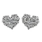 ハートモチーフ・スタッド 30P・ダイヤモンドピアス/Pt900-1.98g/(0.02+0.02) total0.4ct/プラチナカラー/RF4/h190223/229675