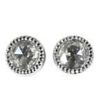 ミル打ち・ローズカット・ダイヤモンドスタッドピアス/K18WG/750-1.1g/(0.12+0.12) total0.24ct/ホワイトゴールド/RF2/h190308/280059