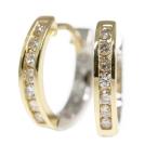 新物★2カラー・28P・ダイヤモンド・スナップピアス/K181.7g/(0.25ct+0.25ct) 0.5ct/ホワイトゴールド×イエローゴールド/i190430/288461