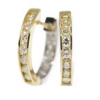 Yahoo! Yahoo!ショッピング(ヤフー ショッピング)新物★2カラー・ダイヤモンドピアス/K18Y+W/750,2.3g/（0.5ct+0.5ct） 1.00ct/イエローゴールド×ホワイトゴールド 翌日配送可/i190430/288460