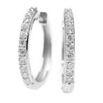 Yahoo! Yahoo!ショッピング(ヤフー ショッピング)【新品】フープ・ダイヤモンド・ピアス/K18WG/750-2.57g/（0.25+0.25） 0.50ct/ホワイトゴールド 翌日配送可/i190803/301985