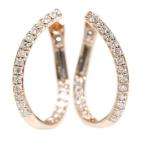 ウェーブフープ 40P・ダイヤモンド・ピアス/K18PG/750-1.9g/(0.13ct +0.13) 0.26ct/ピンクゴールド 翌日配送可/h190831/302702