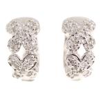 バタフライモチーフ・ミニループ・ダイヤモンド・クリップピアス/K18WG/5.9g/(0.20+0.17) 0.37ct/ホワイトゴールド 翌日配送可/h190925/309144