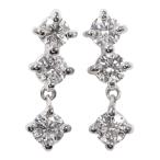 シンプルライン・フリル 6P・ダイヤモンドピアス・天然/Pt900-1.2g/(0.17+0.17) 0.24ct/IGI/プラチナカラー 翌日配送可/h191009/311164
