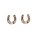 エテ ホースシュー/馬蹄・ダイヤモンド・スタッドピアス・天然/Sv925-1.0g/0.01+0.01ct/ピンクゴールド/ETE 翌日配送可/h200930/361966