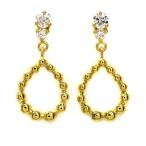 2P・ダイヤモンドティアドロップピアス/K18YG/750-1.8g/0.1ct/FD:0.1ct/イエローゴールド 翌日配送可/h220318/430982