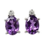 Yahoo! Yahoo!ショッピング(ヤフー ショッピング)ペア 2P・アメジスト・ダイヤモンドピアス/K18WG/750-1.4g/AM1.4（0.68+0.72）ct/FD:0.04（0.02+0.02）ct/RF4/h200109/318542