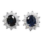 ジュエリーマキ スタッド・サファイア・ダイヤモンドピアス/Pt850-1.8g/SA0.41ct/FD:0.15ct/保証書付Jewelry MAKI 翌日配送可/h181115/315479