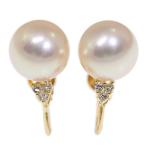 TASAKI（タサキ・田崎真珠） アコヤ真珠/Japan Pearl/養殖真珠・パール・ダイヤモンドイヤリング/K18YG/750-2.8g/TASAKI PEARL/h190706/295325