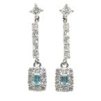 パライバトルマリン・ダイヤモンドピアス/Pt900-2.0g/PT0.08ct/FD:0.44ct/プラチナカラー  /RF3■h220706/448498