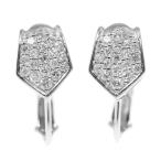 ヘクサゴナルモチーフ・ダイヤモンドイヤリング・天然/Pt900-6.1g/(0.12+0.12) 0.24ct/プラチナカラー/RF3/h190729/298566