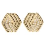 TASAKI（タサキ・田崎真珠） ウェーブ 24P・ダイヤモンドイヤリング/K18YG/750-7.3g/(0.15+0.15) 0.3ct/TASAKI PEARL/RF4/h190810/300247