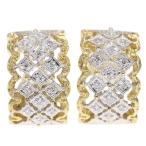 26P・ダイヤモンド幅広ループ 2カラーイヤリング/K18/750×Pt900コンビ-13g/(0.185+0.185) 0.37ct//RF4/h190810/300252