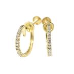 ミニフープ ダイヤモンドイヤリング 天然/K18YG/750-2.0g/0.16+0.16ct/イエローゴールド 翌日配送可/RF4/h201112/367257