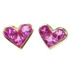 スタッド ハートキーモチーフ 6P・サファイアピアス・ヒート/通常処理/K18YG/750-0.47 ...