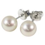 ミキモト スタッド 2P・アコヤ真珠/Japan Pearl/養殖真珠・Φ7.6mm真珠・パールピアス/K18WG/750-2.17g/MIKIMOTO/RF3/h190314/280598