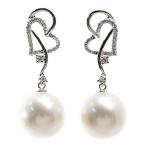 Yahoo! Yahoo!ショッピング(ヤフー ショッピング)白蝶真珠/シロチョウ/サウスシーパール/養殖真珠・真珠（パール）・ダイヤモンドピアス Φ11.5ｍｍ/K14WG/585-6.4g/推定0.27ct/RF3/h200603/341498