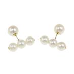 恵パール 8P・アコヤ真珠/Japan Pearl/養殖真珠・3連パールピアス/K18YG/750-4.0g/イエローゴールド/MEGUMI PEARL 翌日配送可/RF3/360587
