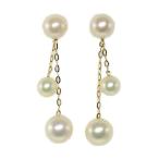 恵パール 3P・アコヤ真珠/Japan Pearl/養殖真珠・パールピアス/K18YG/750-2.6g/ゴールド/ホワイト/MEGUMI PEARL 翌日配送可/RF4/h201009/365304