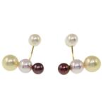 恵パール 4Pアコヤ真珠 パール 2WAY フリルピアス/K18YG/750-2.6g/イエローゴールド/ピンク/ゴールド/MEGUMI PEARL 翌日配送可/RF1/h210225/382081