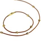 スタージュエリー 2WAYレザーチョーカー ブレスレット ネックレス/K18 750-5.2g/イエローゴールド/STAR JEWELRY 翌日配送可/h201208/372593