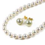 ジュエリーセット・アコヤ真珠/Japan Pearl・真珠・ネックレス・ピアスセット/K14YG/585-36.2g/日本宝石学協会/翌日配送可/210099
