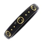 GUCCI グッチ アイコン・ METAL リング・指輪/K18YG/750-1.2g/18号/#58/ブラック/ロゴモチーフ/プレゼント/記念日/h250521/558204