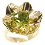 TASAKI（タサキ・田崎真珠） フラワーモチーフ・ペリドット・ダイヤモンドリング・指輪/K18YG/750-9.8g/2.66ct/0.05ct/13号/#53/h190911/306526