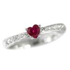 スタージュエリー ハートモチーフ・ルビー・ダイヤモンドリング・指輪/Pt950-3.8g/0.1ct/11号/#51/STAR JEWELRY/RF2/h190321/281576
