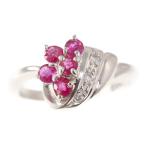 ジュエリーマキ フラワーモチーフ・ルビー・ダイヤモンドリング・指輪/Pt850-3.5g/RU0.46ct/FD:0.02ct/Jewelry MAKI/RF4/h191023/312681