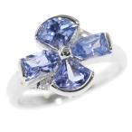 ジュエリーマキ フラワーモチーフ・サファイア・ダイヤモンドリング・指輪/Pt850-5.6g/2.18ct/0.02ct/10.5号/#50.5/RF4/h190724/298676