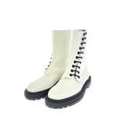 バーバリー ホワイト・ Florain Lace-up Leather Ankle Boots ショートブーツ 靴/38/ホワイト/BURBERRY 翌日配送可/RF3/b201117/369635